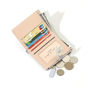 MEISEE Floral Print Tri-fold Wallet for Women Girls