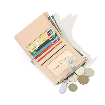 MEISEE Floral Print Tri-fold Wallet for Women Girls