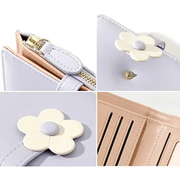 MEISEE Floral Print Tri-fold Wallet for Women Girls