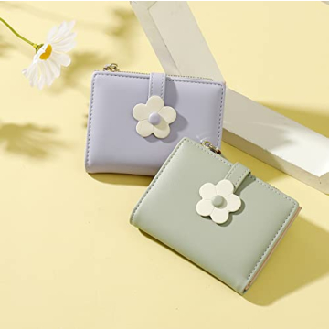 MEISEE Floral Print Tri-fold Wallet for Women Girls