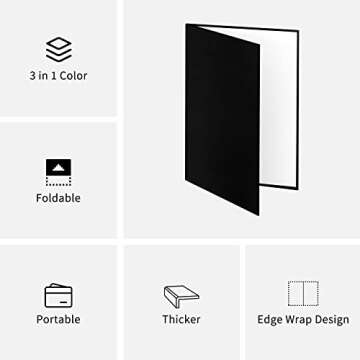 Meking 3 in 1 Photography Reflector Cardboard, 17"x12"/42x30cm A3 Folding Light Diffuser Board for S...