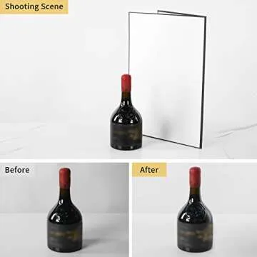 Meking 3 in 1 Photography Reflector Cardboard, 17"x12"/42x30cm A3 Folding Light Diffuser Board for Still Life, Product and Food Photo Shooting - Black, Silver and White