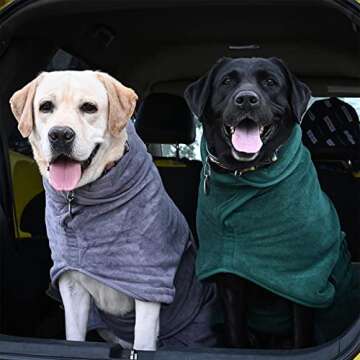 MBKET Thick Warm Bathrobe for Large Dogs Microfiber Double-Layer Adjustable Drying Coat Robe 2XL