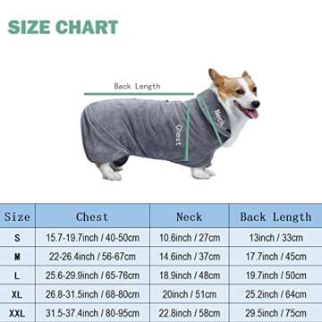 MBKET Thick Warm Bathrobe for Large Dogs Microfiber Double-Layer Adjustable Drying Coat Robe 2XL