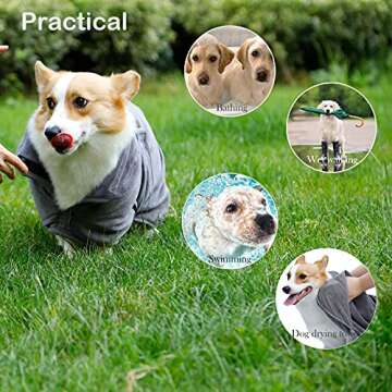 MBKET Thick Warm Bathrobe for Large Dogs Microfiber Double-Layer Adjustable Drying Coat Robe 2XL