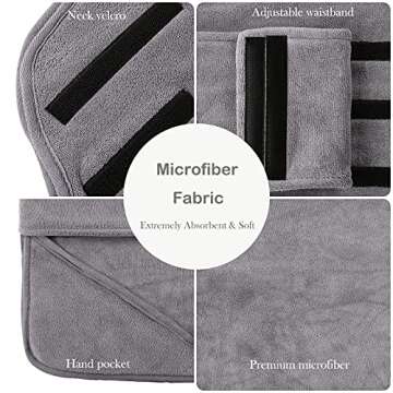 MBKET Thick Warm Bathrobe for Large Dogs Microfiber Double-Layer Adjustable Drying Coat Robe 2XL