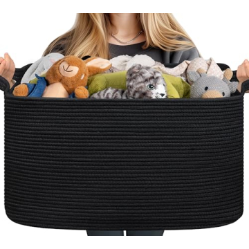 CHICVITA Black Basket - Stylish Large Storage Solution for Home