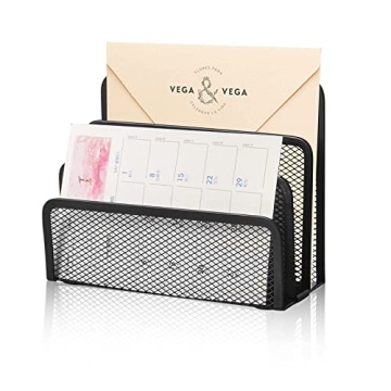 Compact Metal Mesh Desk Mail Organizer for Files