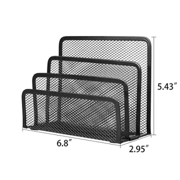 Compact Metal Mesh Desk Mail Organizer for Files