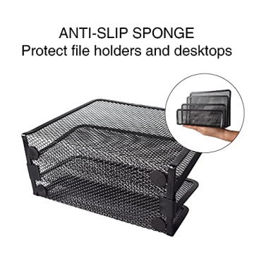 Compact Metal Mesh Desk Mail Organizer for Files