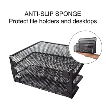 Compact Metal Mesh Desk Mail Organizer for Files
