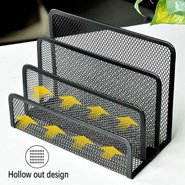 Compact Metal Mesh Desk Mail Organizer for Files