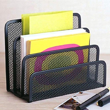Compact Metal Mesh Desk Mail Organizer for Files