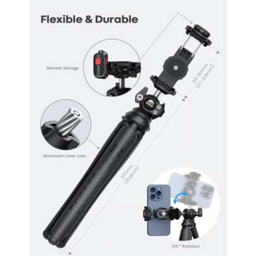 Lamicall 3 in 1 Flexible Tripod for iPhone & Cameras