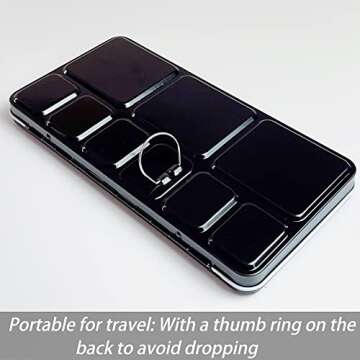 FCLUB Empty Watercolor Palette Paint Case - Large Watercolor Metal Tin with 48Pcs Half Pans