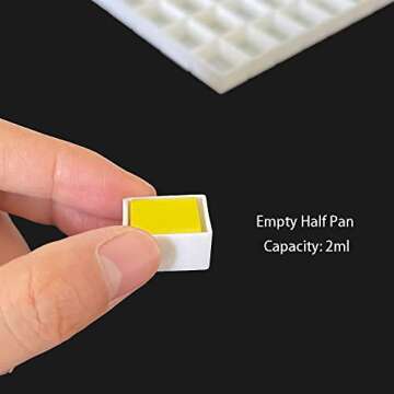 FCLUB Empty Watercolor Palette Paint Case - Large Watercolor Metal Tin with 48Pcs Half Pans