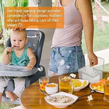Flenpptly Baby Wipes Dispenser, Wipe Holder Wipes Container Large Capacity Keep Wipes Fresh & Easy to Open (Transparent)