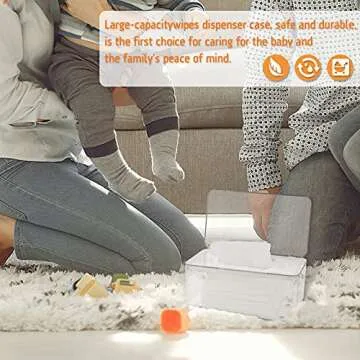Flenpptly Baby Wipes Dispenser, Wipe Holder Wipes Container Large Capacity Keep Wipes Fresh & Easy to Open (Transparent)
