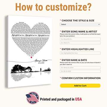 VICILO Custom Song Lyrics Poster Canvas Wall Art Gifts For Perfect Boyfriend Valentines Personalized...