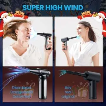 Compressed-Air-Duster-Mini-Blower- Turbo Fan- 300000RPM Electric Duster- Keyboard Cleaning kit- No Canned- Replace Compressed air can- Jet Dry Blower- Car Dryer air Blower- Pc dusters for Cleaning