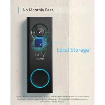 eufy Security, Wi-Fi Doorbell Camera, 2K Resolution, No Monthly Fees, Local Storage, Human Detection, with Wireless Chime—Requires Existing Doorbell Wires and Installation Experience, 16-24 VAC, 30 VA
