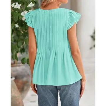 BTFBM Women Summer Casual Shirt with Bow Tie Design