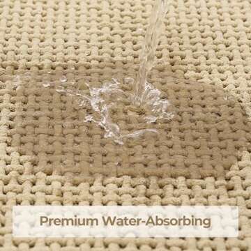 GRANNY SAYS Beige Bathroom Rugs Non Slip Washable, Absorbent Bath Mats for Bathroom, 24" x 36", Thin...