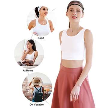VIKIDEER 3 Pack Crop Tank Tops for Women and Teens