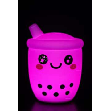 Cute Boba Rainbow Silicone Night Light Lamp, Boba Light, Boba Lamp 8 Colors in 1