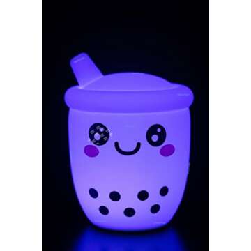 Cute Boba Rainbow Silicone Night Light Lamp, Boba Light, Boba Lamp 8 Colors in 1