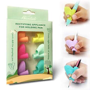 Warmtaste Pencil Grips,Pencil Grips for Kids Handwriting,Grip Posture Correction Tools for Training Children Pencil Holder Pen Writing Aid,6 Packs
