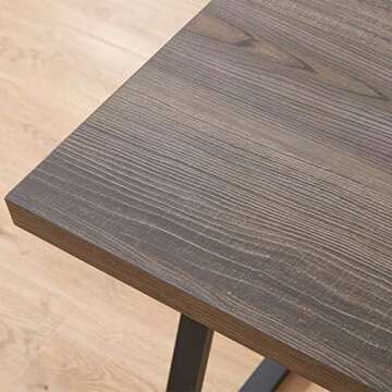 HSH Large Rustic Grey Computer Desk, Metal and Wood Home Office Desk, Industrial Vintage Soho Study Writing Table, Big Long PC Desk Workstation for Livingroom Bedroom, Dark Gray Oak, 60 Inch Wide