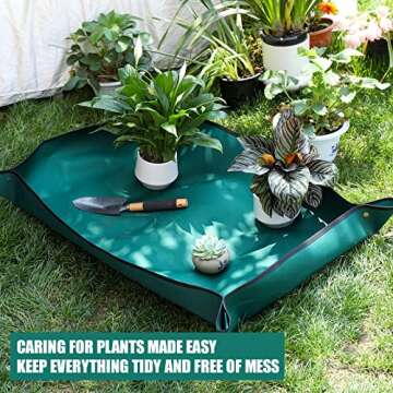 Owl Focus Oxford Fabric Plant Repotting Mat Waterproof Transplanting Mat Indoor Succulent Potting Mat Portable Gardening Mat,29.5x29.5''