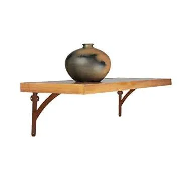 Heavy Duty Iron Shelf Brackets Set - Easy Installation, Rust Finish