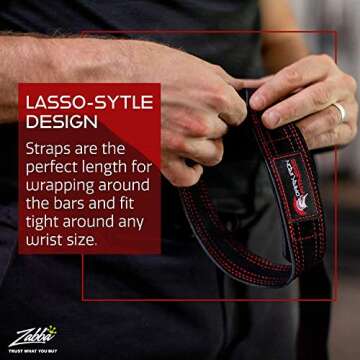 Dark Iron Fitness Weightlifting Leather Suede Lifting Wrist Straps Bundle for Men and Women Wraps Weight for a Heavy Powerlifting Grip Hooks with Padded Support