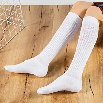 Century Star Slouch Socks Womens Leg Warmers Super Soft Scrunch Knee High Socks Womens Boot Socks 9-11