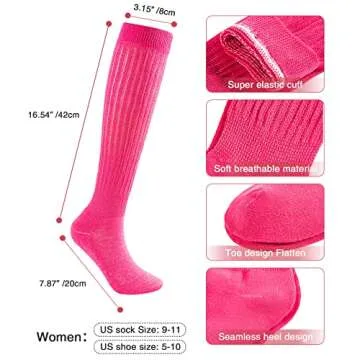 Century Star Slouch Socks Womens Leg Warmers Super Soft Scrunch Knee High Socks Womens Boot Socks 9-11