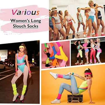 Century Star Slouch Socks Womens Leg Warmers Super Soft Scrunch Knee High Socks Womens Boot Socks 9-11