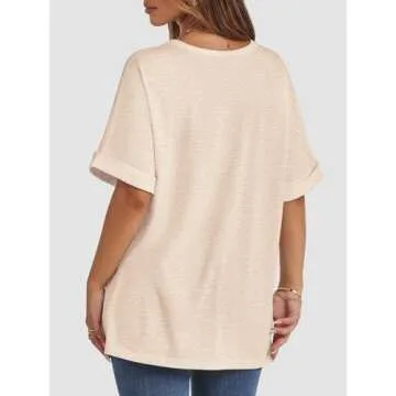 ATHMILE Summer Tops Loose Fit Tee for Women