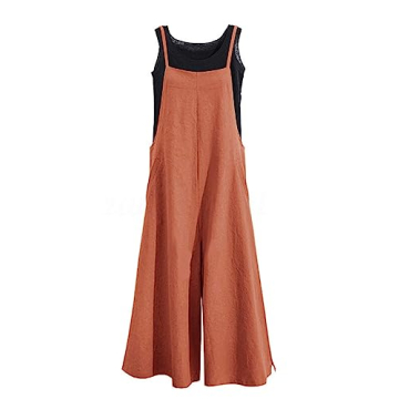 YESNO Women Casual Boyfriend Bib Pants - Summer Wide Leg Jumpsuits with Pockets