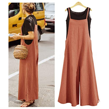 YESNO Women Summer Wide Leg Jumpsuits with Pockets
