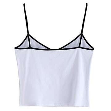 ZAFUL Women's Butterfly Graphic Tank Top Sleeveless Stretch Casual Basic Camisole White-A S