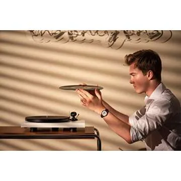 Pro-Ject Debut Carbon EVO, Audiophile Turntable with Carbon Fiber tonearm, Electronic Speed Selection and pre-Mounted Sumiko Rainier Phono Cartridge (High Gloss White)