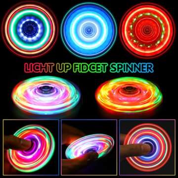 Gigilli Fidget Spinners for Kids 2 Pack, Light up Sensory Fidget Toys Adults Kids 4-8-12, Easter Bas...