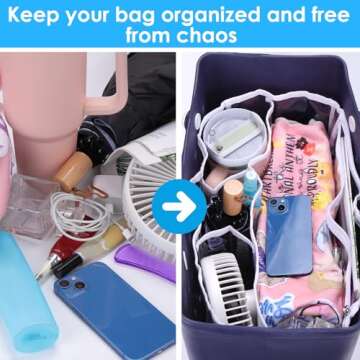 AIERSA Clear Beach Bag Organizer for Bogg Bag XL - White