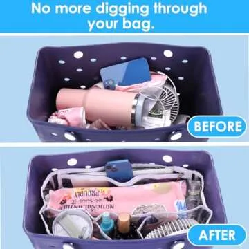 AIERSA Clear Beach Bag Organizer for Bogg Bag XL - White