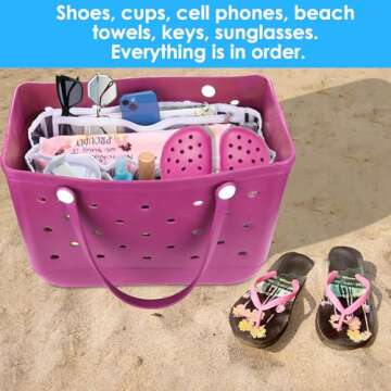 AIERSA Clear Beach Bag Organizer for Bogg Bag XL - White