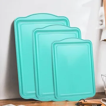 Nonstick Cookie Sheet Set - 3 Easy Clean Baking Trays