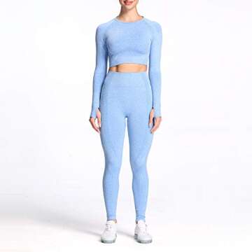 Aoxjox Women's Yoga Seamless 2 Piece Workout Outfit