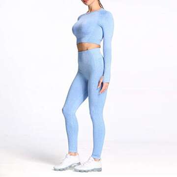 Aoxjox Women's Yoga Seamless 2 Piece Workout Outfit